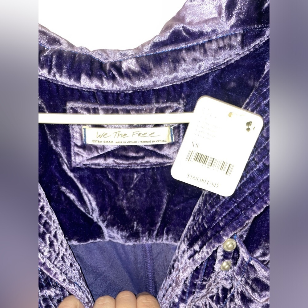 New! Free People We The Free Peyton Velvet Purple Pullover Tunic ๐๐ XS NWT! - Picture 8 of 10